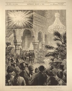 International Electric Exhibition at the Crystal Palace: Great Chandelier in the Alhambra Court